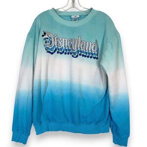 Disney Disneyland Crewneck Sweatshirt Blue Mickey Mouse Ombre Medium